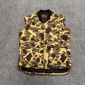 VTG Walls Duck Camo Vest Men's M Y2K Gull-zip Insulated 90s multi-color